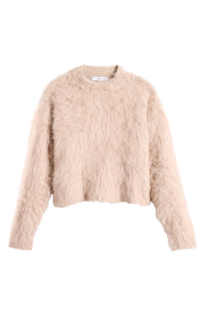 MANGO Brushed Mock Neck Sweater, Alternate, color, Light/ Pastel Grey