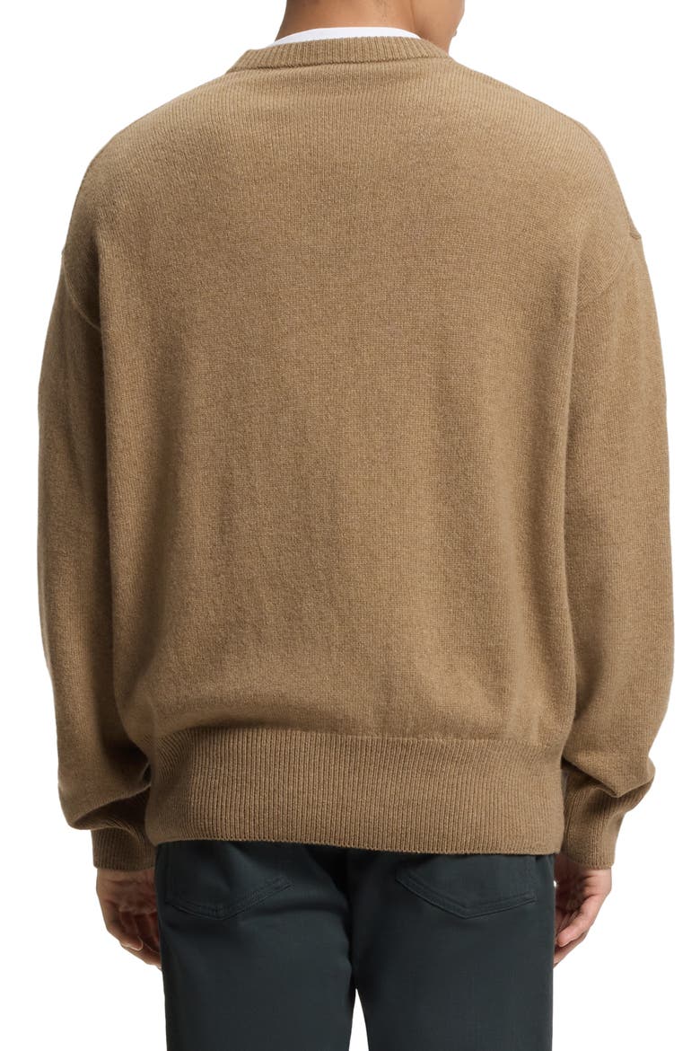 Hercole Crewneck Virgin Wool Sweater, Alternate, color, DARK BEIGE