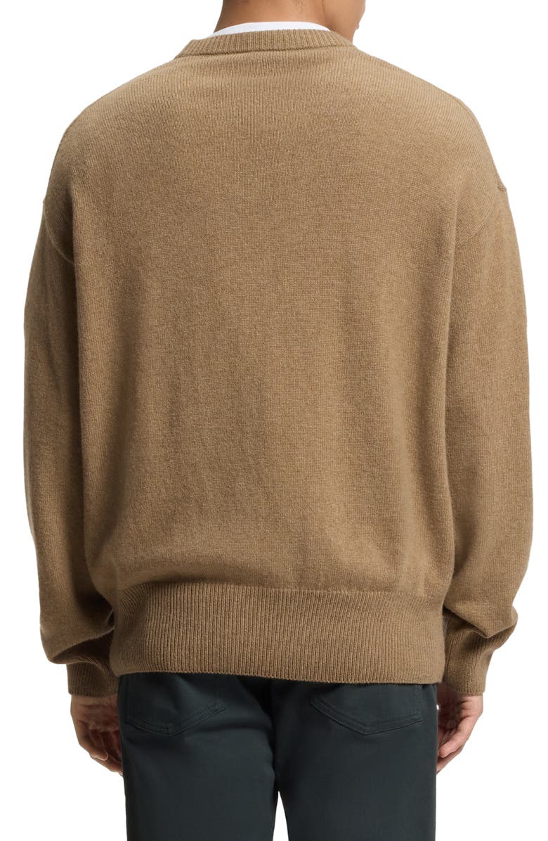 BOSS Hercole Crewneck Virgin Wool Sweater, Alternate, color, Dark Beige