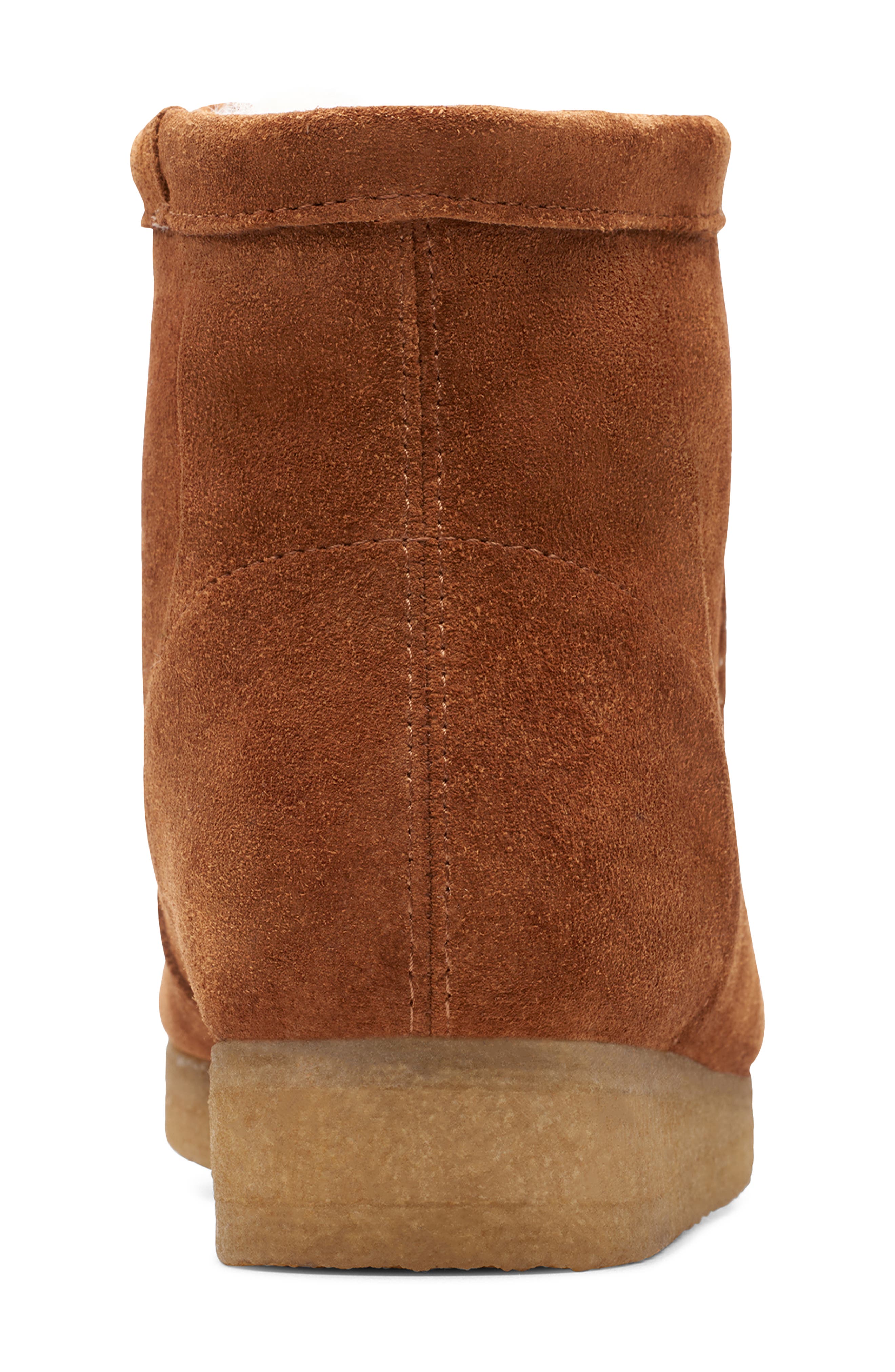 Clarks<sup>®</sup> Wallabee Hi Faux Shearling Bootie, Alternate, color, 