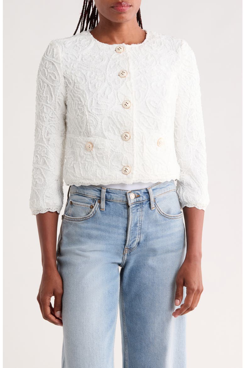 Ava Lace Jacket, Main, color, WHITE LACE