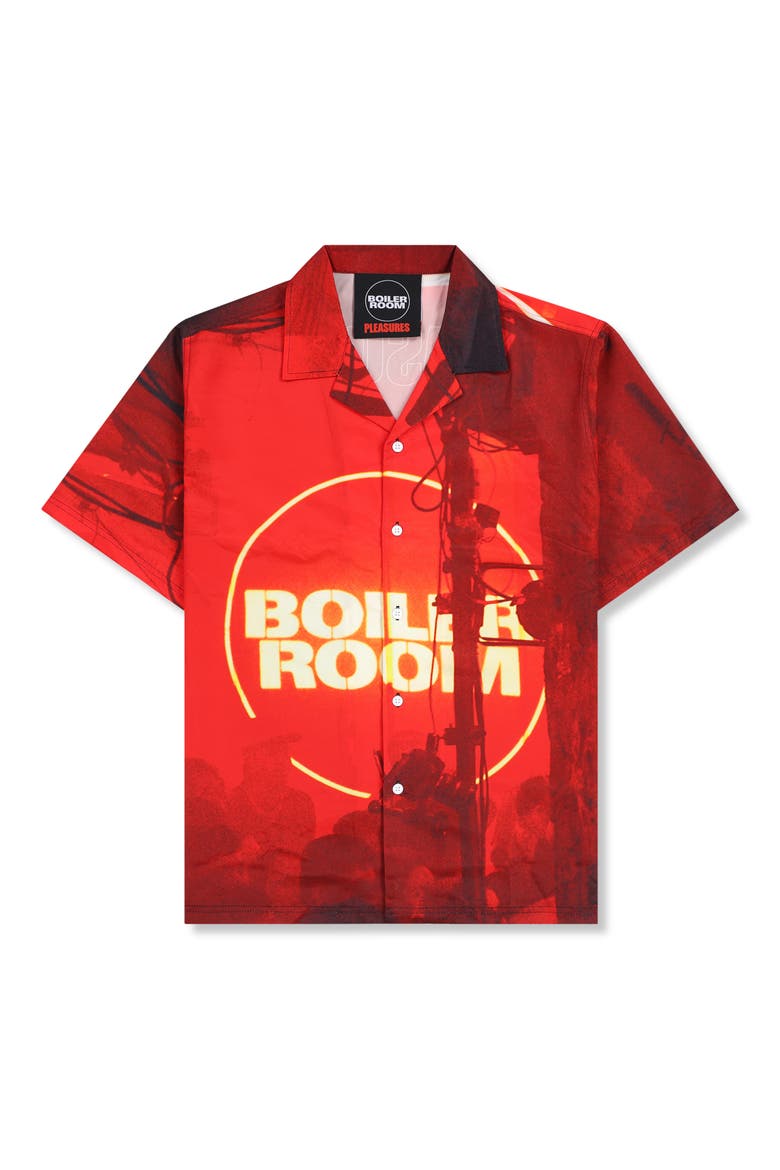 x Boiler Room Oversize Camp Shirt, Alternate, color, RED