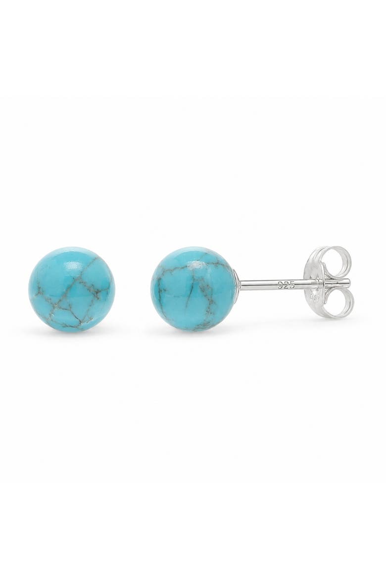 Sterling Silver Turquoise Ball Earrings, Main, color, Turquoise