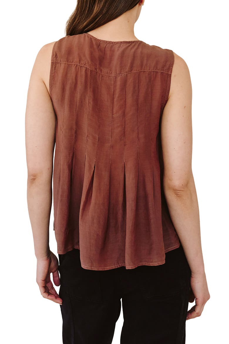 Pintuck Sleeveless Top, Alternate, color, MOCHA CLOUD
