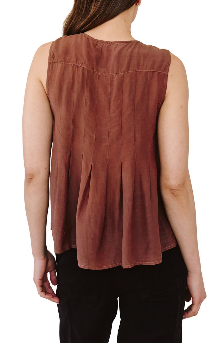 Bella Dahl Pintuck Sleeveless Top, Alternate, color, Mocha Cloud