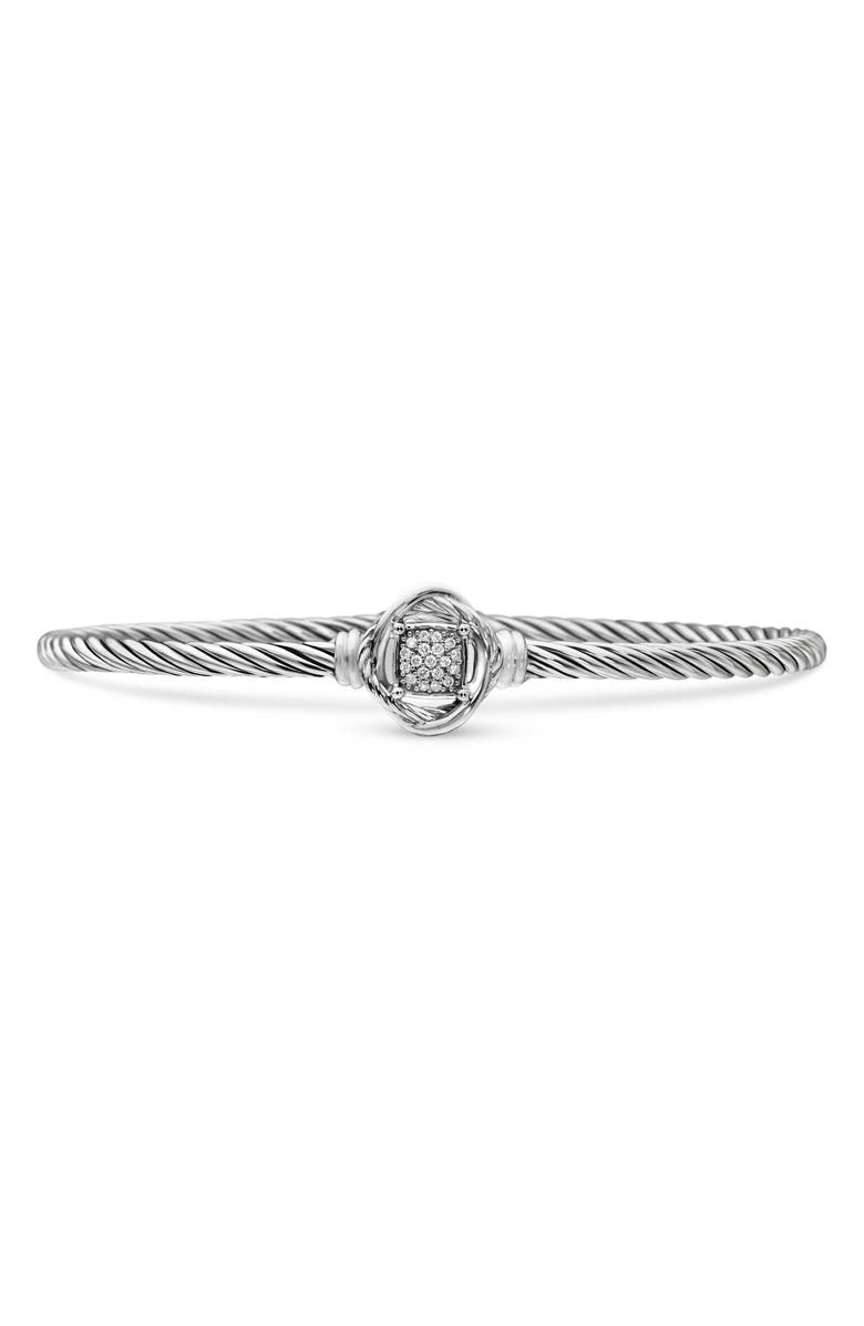 David Yurman Infinity Bracelet in Sterling Silver with Diamonds, 3mm, Main, color, 