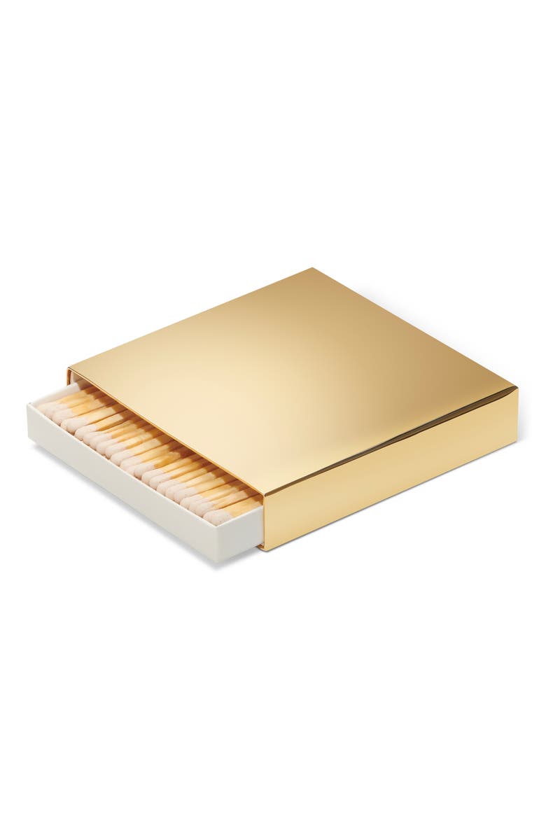 Square Match Sleeve & Matches, Main, color, GOLD
