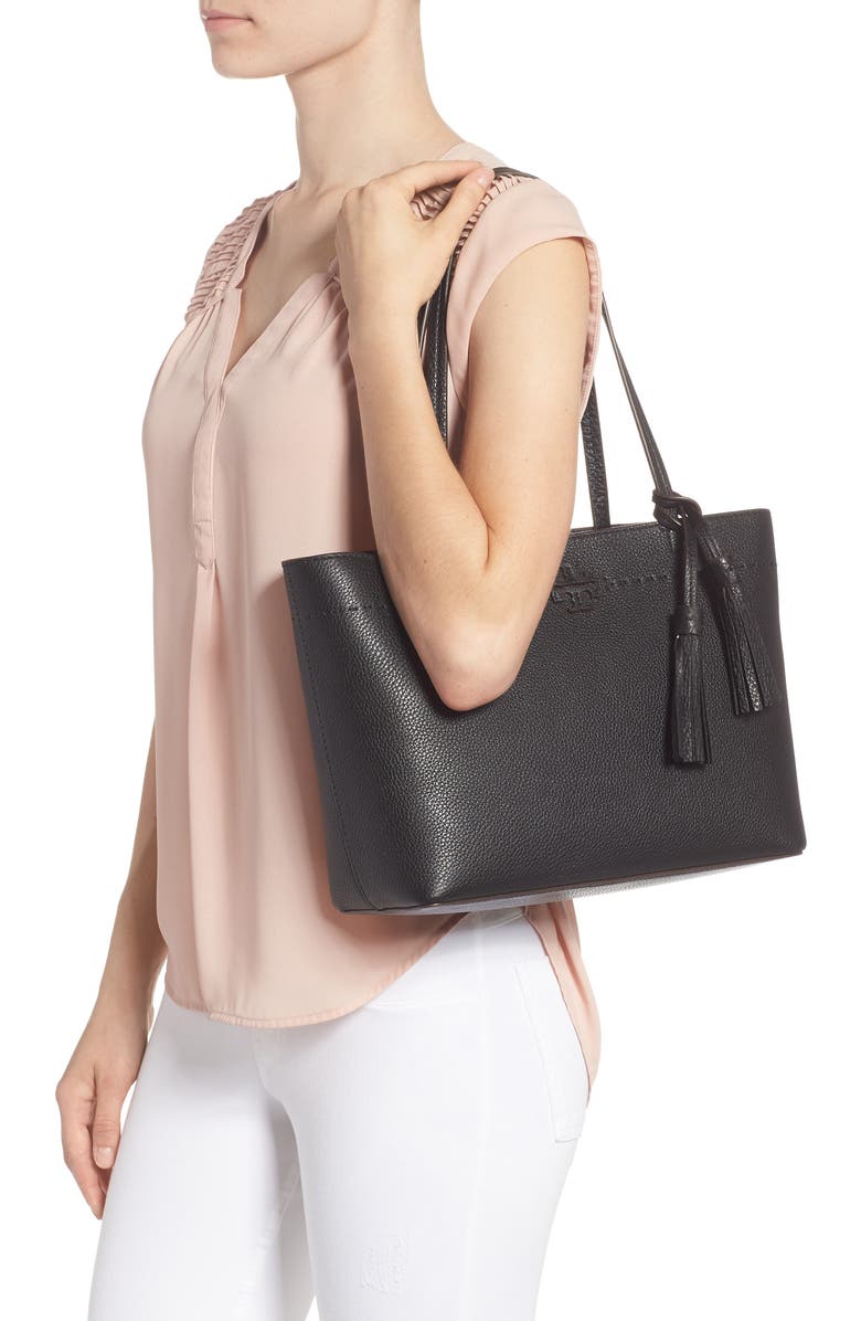 Tory Burch Small McGraw Leather Tote, Alternate, color,