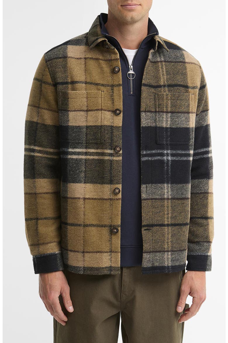 Woodlane Brushed Plaid Shirt Jacket, Main, color, BIRCHWOOD DRESS TARTAN