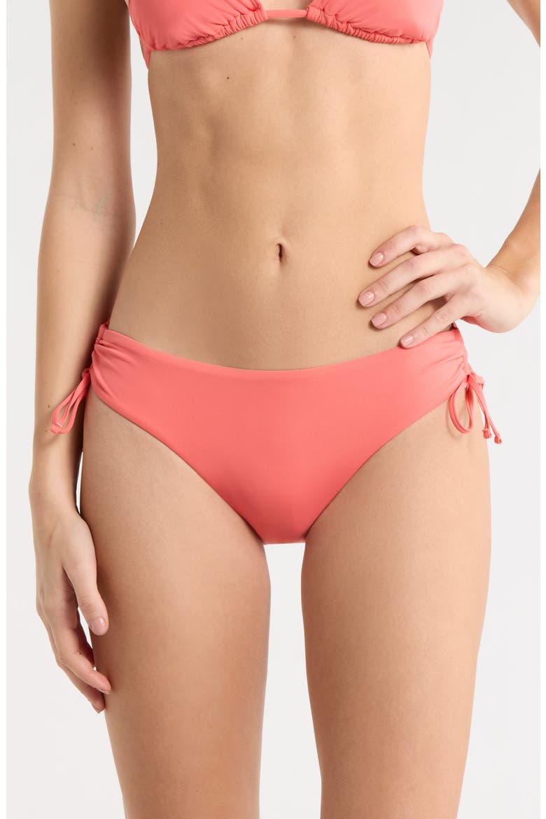 Beach Classics Side Tie Hipster Bikini Bottoms, Main, color, HOT CORAL