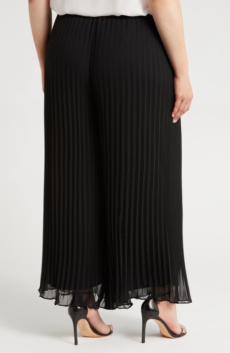 Alex Evenings Pleated Wide Leg Chiffon Pants, Alternate, color, 