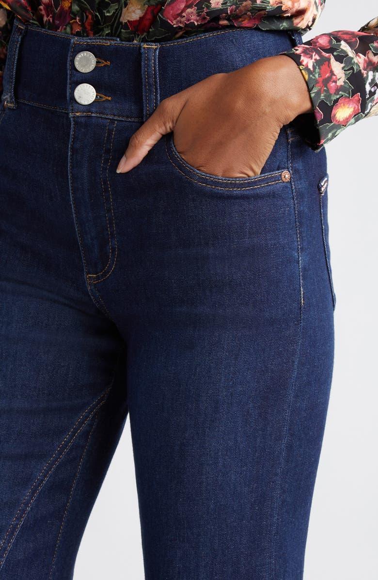 Alice + Olivia High Waist Ruffle Flare Leg Jeans, Alternate, color, Dream On