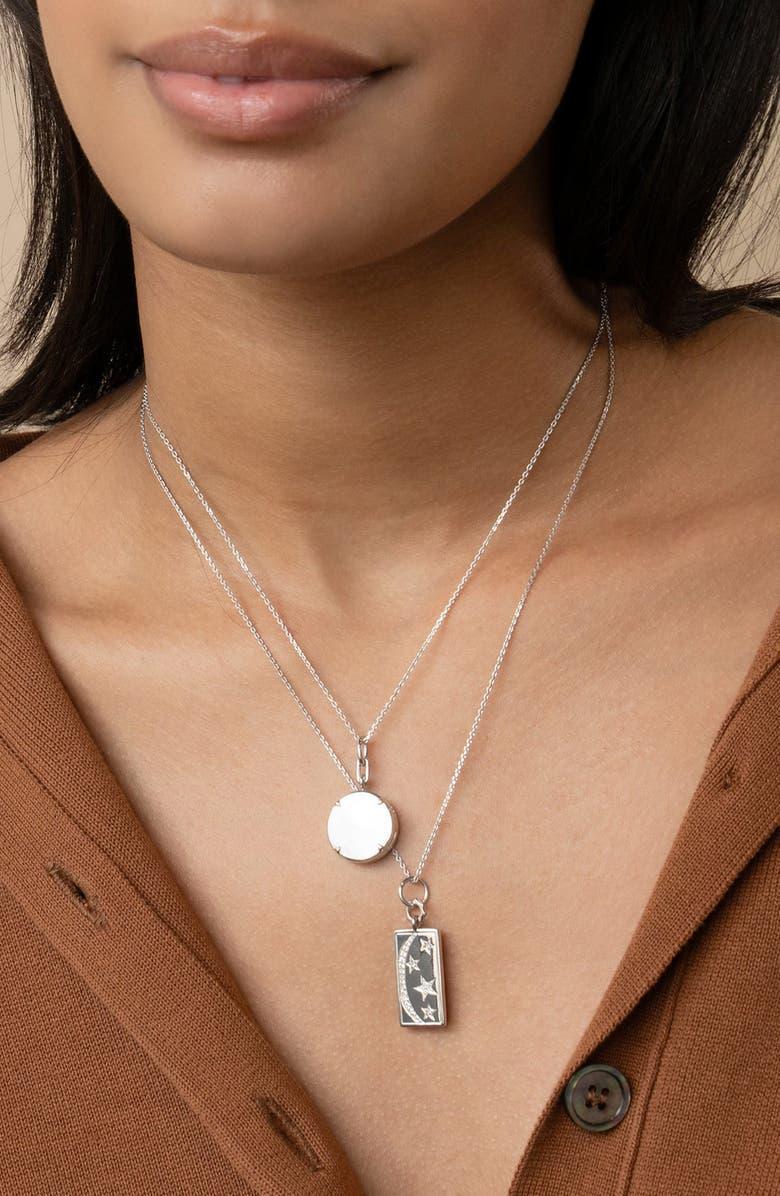 Monica Rich Kosann Brooke Slim Mother-of-Pearl & Sterling Silver Locket Necklace, Alternate, color, Silver