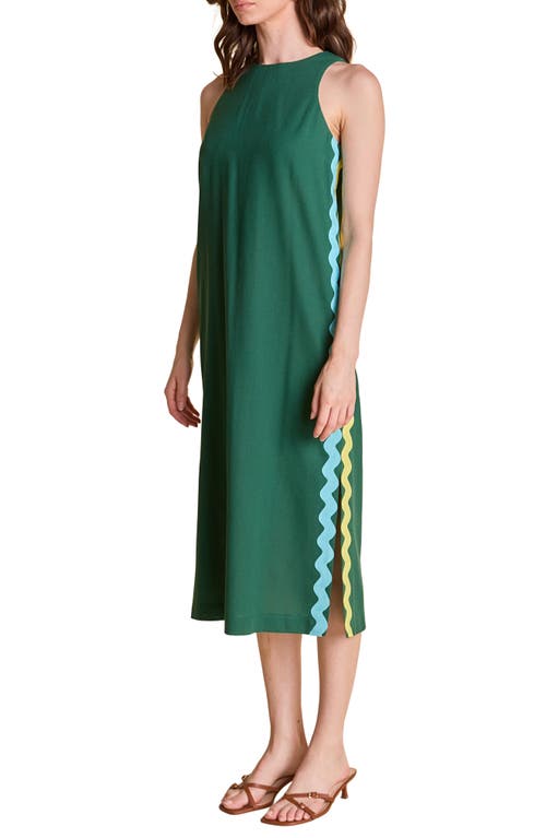 ENGLISH FACTORY ENGLISH FACTORY RICKRACK TRIM SLEEVELESS MIDI DRESS