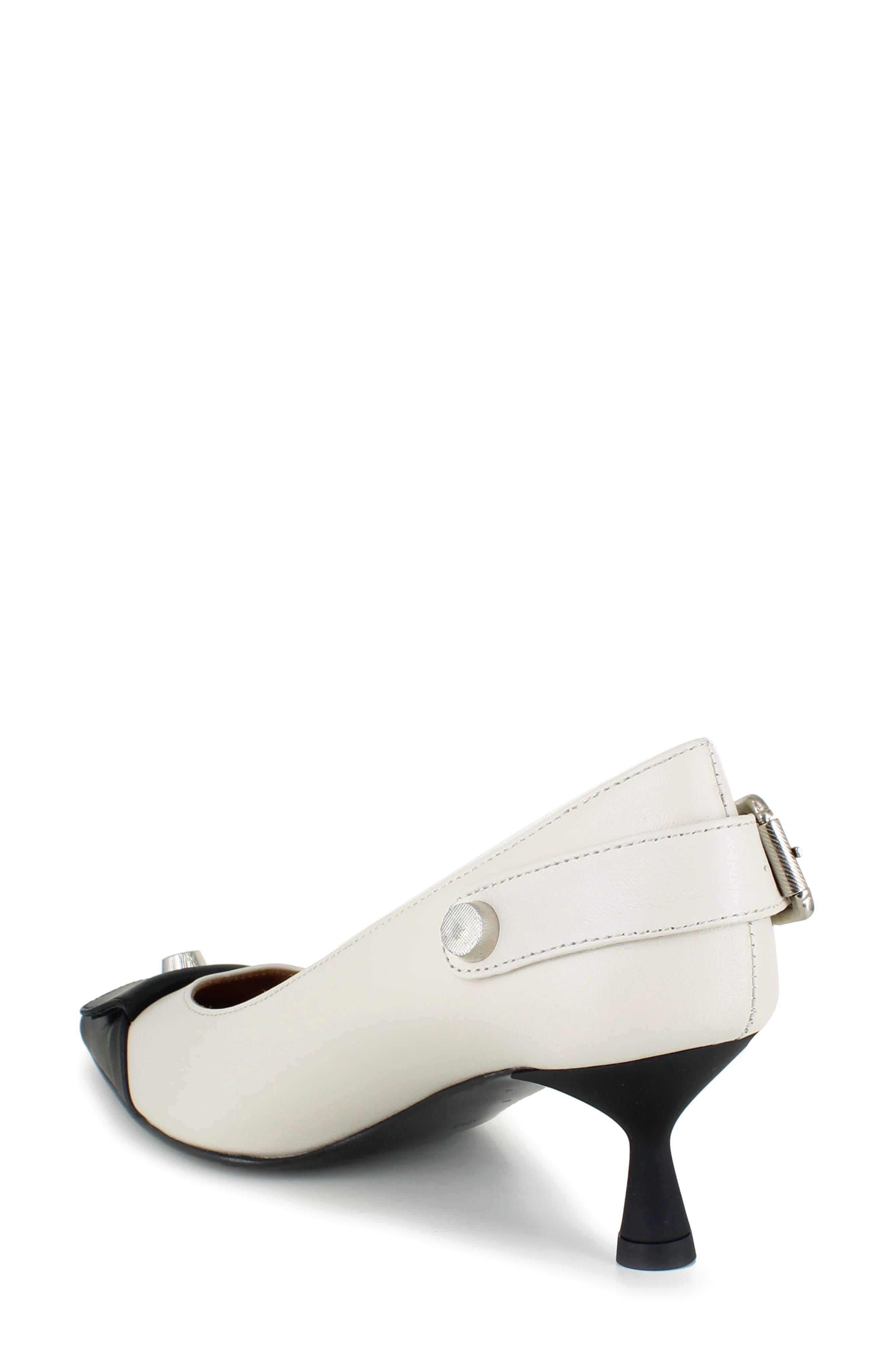 ZIGIny Margit Cap Toe Pump, Alternate, color, Black White Leather