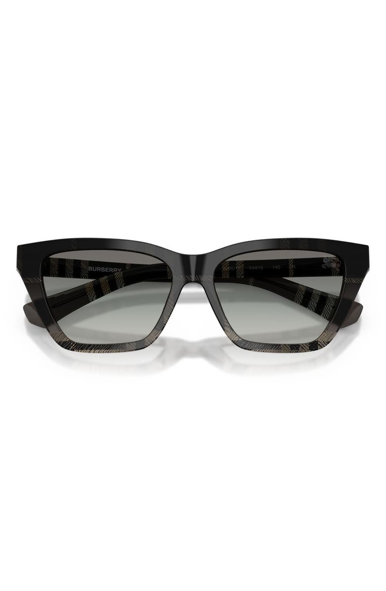 Burberry 54mm Cat Eye Sunglasses, Alternate, color, Check Gradient Grey