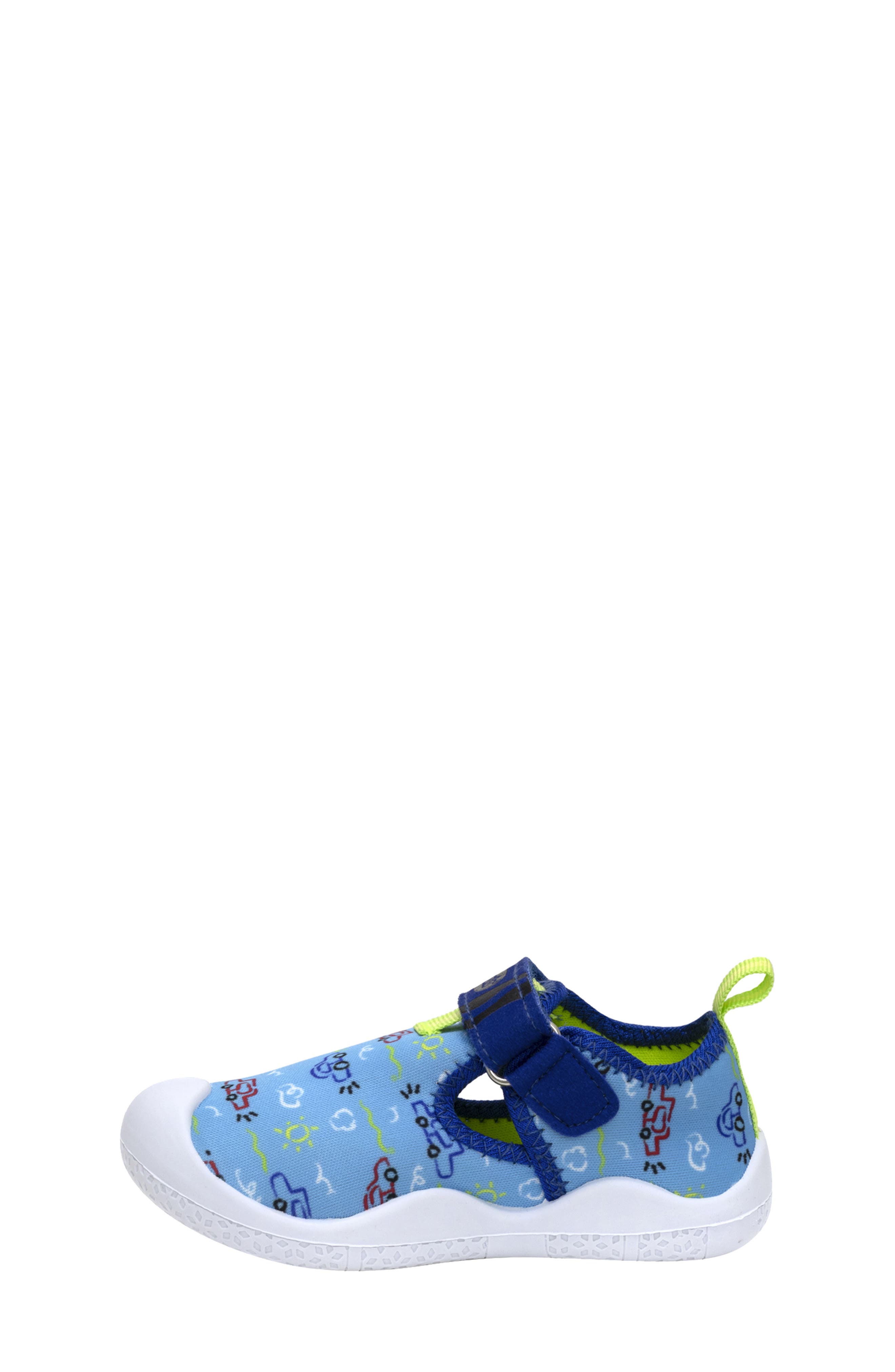 Robeez<sup>®</sup> Kids' Car Doodles Sandal, Alternate, color, Medium Blue