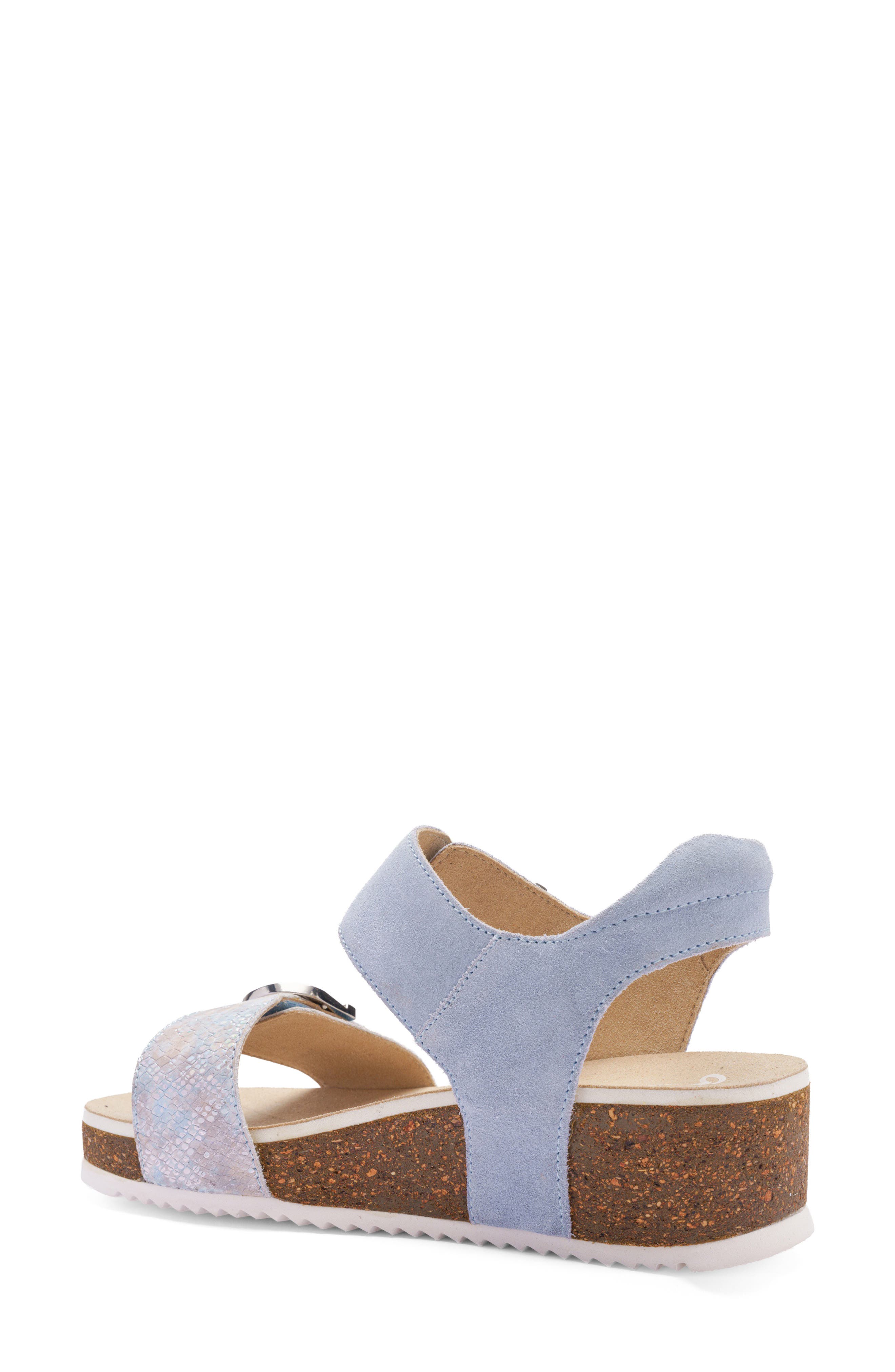 ara Nova Platform Wedge Sandal, Alternate, color, Cielo