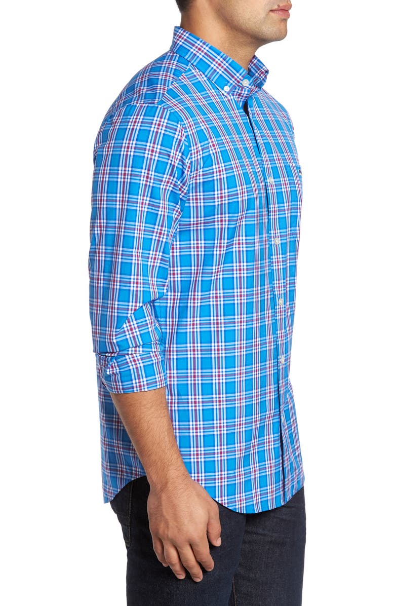 vineyard vines Tucker Chandler Pond Classic Fit Plaid Sport Shirt, Alternate, color, Hull Blue