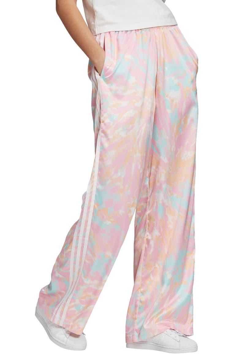 Tie Dye Satin Pants, Main, color, MULTICOLOR/WHITE/PINK/BLUE