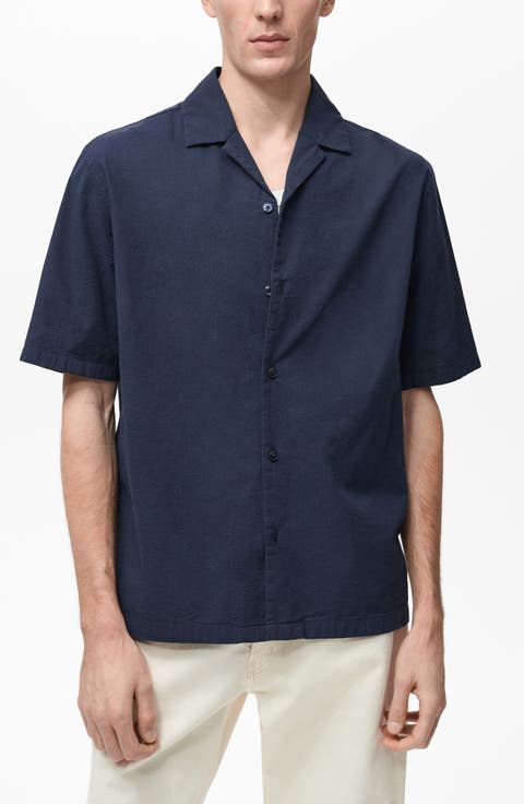 Textured Bowling Collar Shirt