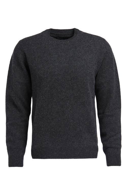 Barbour Essential Patch Wool Crewneck Sweater In Charcoal