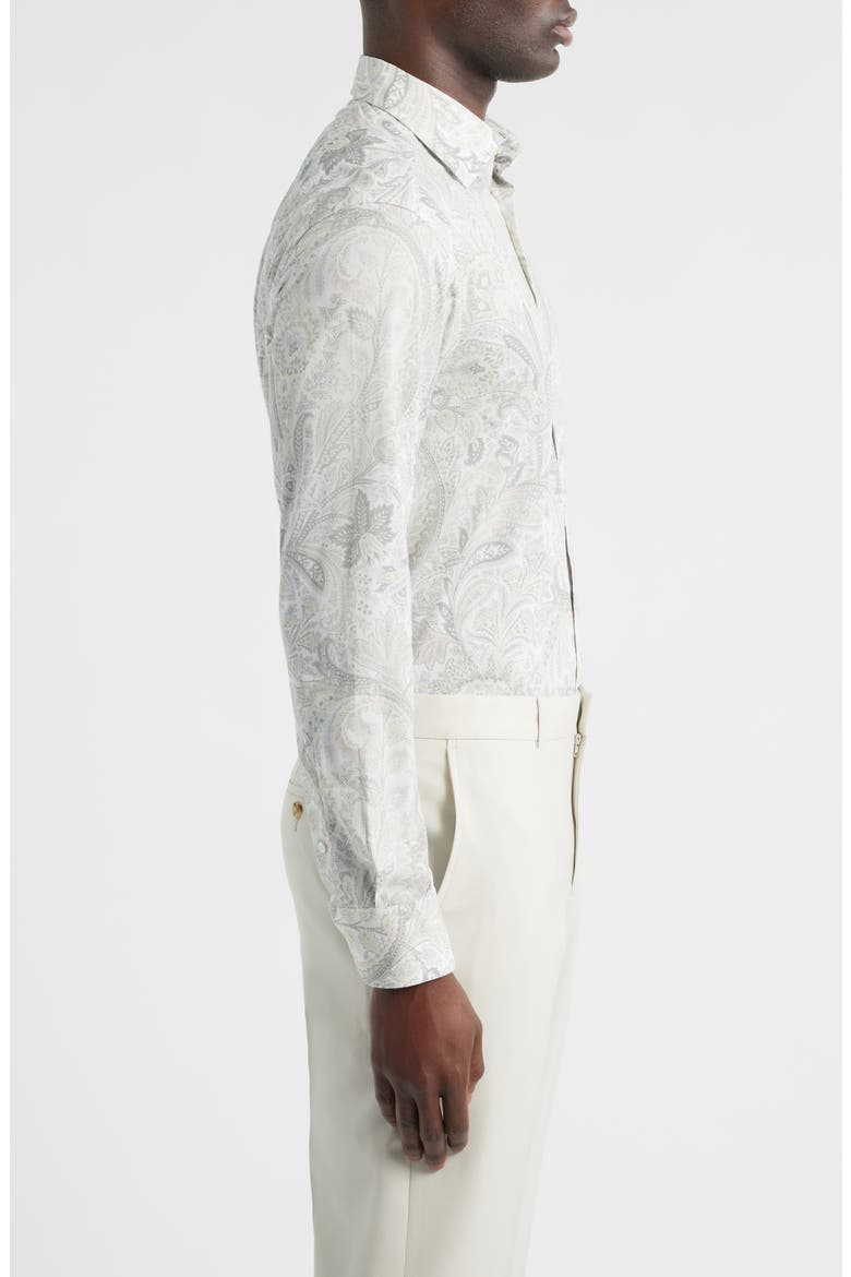 Roma Stretch Cotton Dress Shirt, Alternate, color, STAMPA F.DO BIANCO