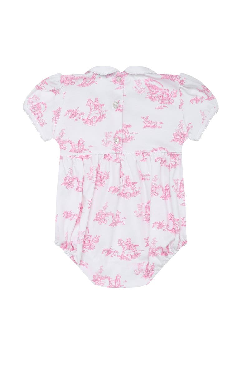 Pink Toile Smocked Bubble - Baby, Alternate, color, Pink