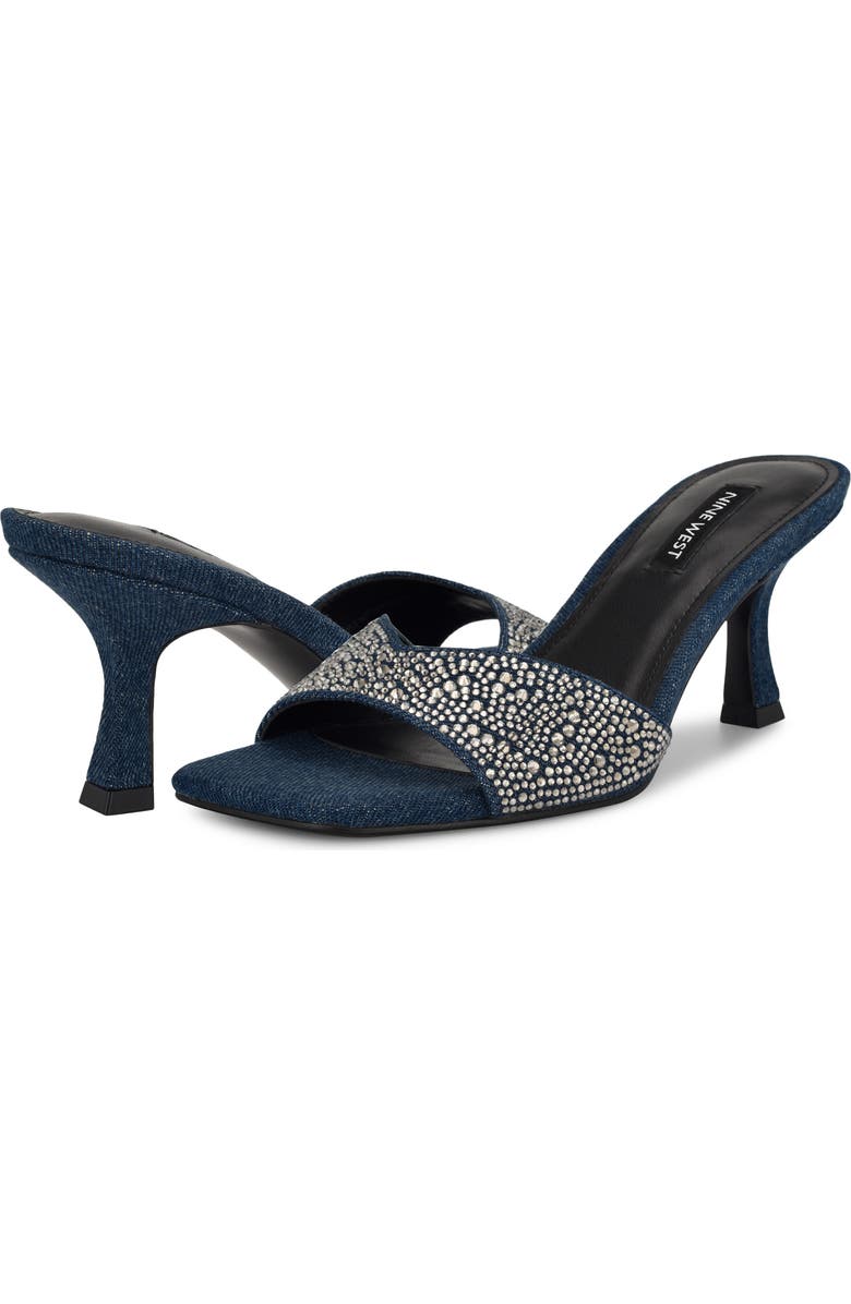 Nine West Rokke Slide Sandal, Alternate, color, Dark Blue 400