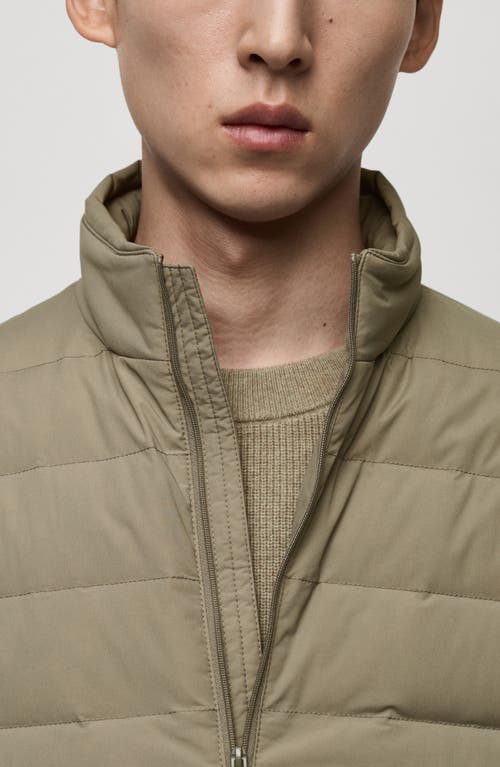 Mango Water Repellent Quilted Down Jacket In Medium Brown