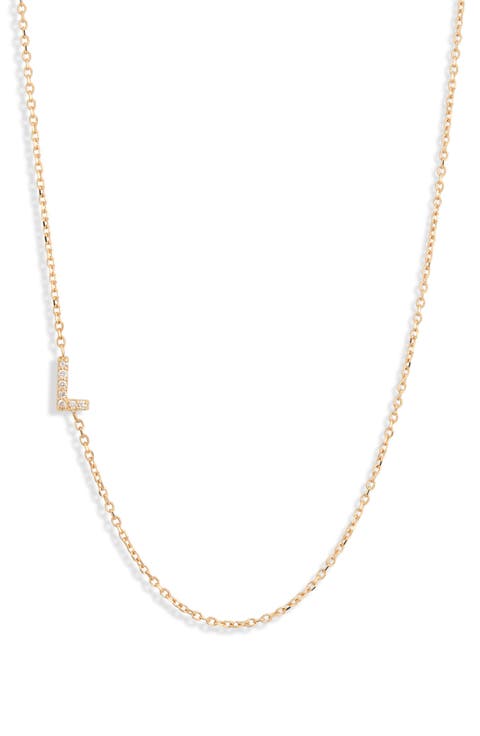 Love Letter Pavé Diamond Initial Pendant Necklace