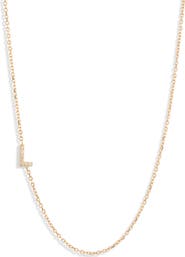 Anzie Love Letter Pavé Diamond Initial Pendant Necklace