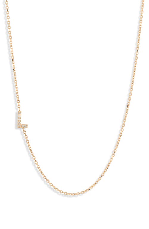 Anzie Love Letter Pavé Diamond Initial Pendant Necklace in Gold-L 