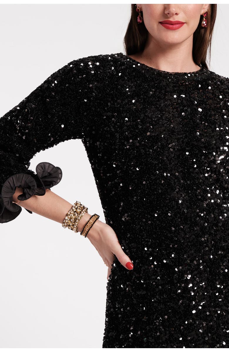 Frances Valentine Plaza Midi Dress Sequin Poly Satin, Alternate, color, 