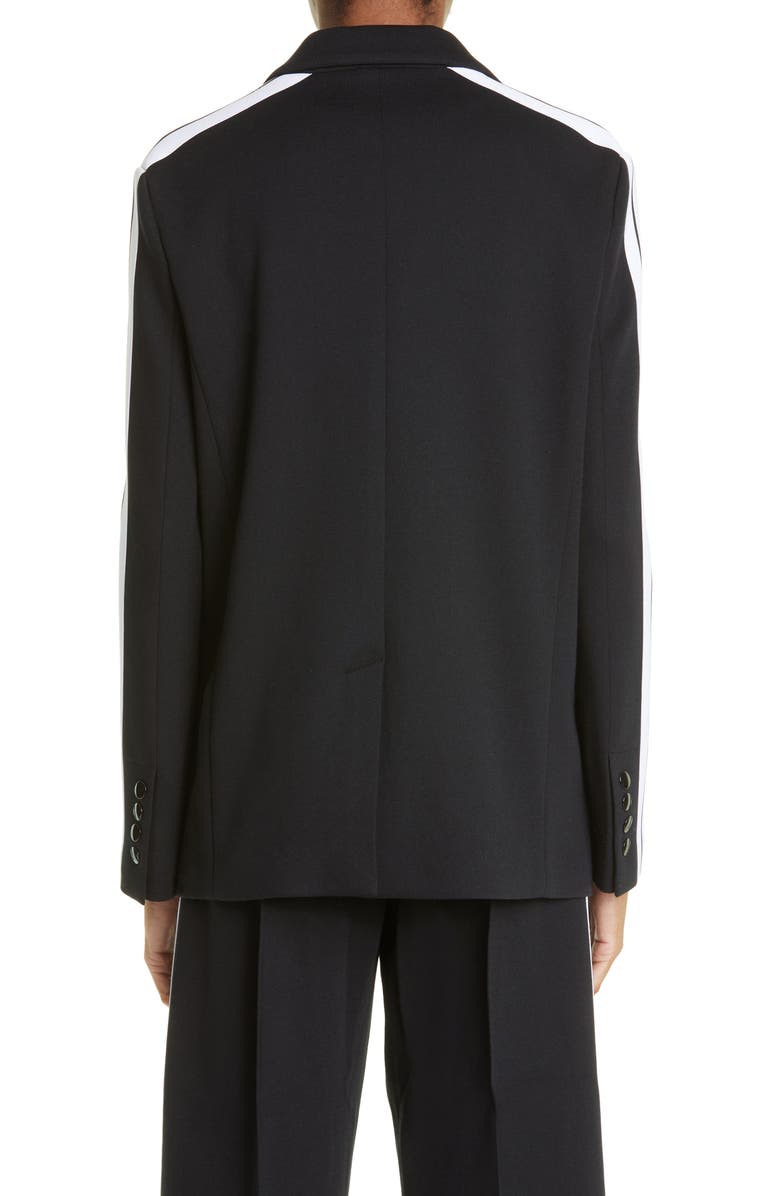 Palm Angels Track Stripe Cotton Blend Blazer, Alternate, color, 