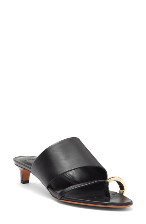 Vince Suzie Leather Kitten-heel Sandals In Black