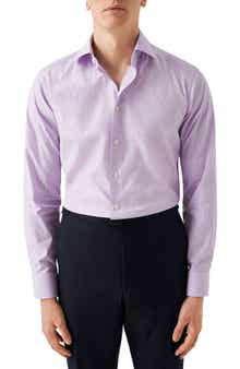 Eton Slim Fit Microcheck Cotton Dress Shirt
