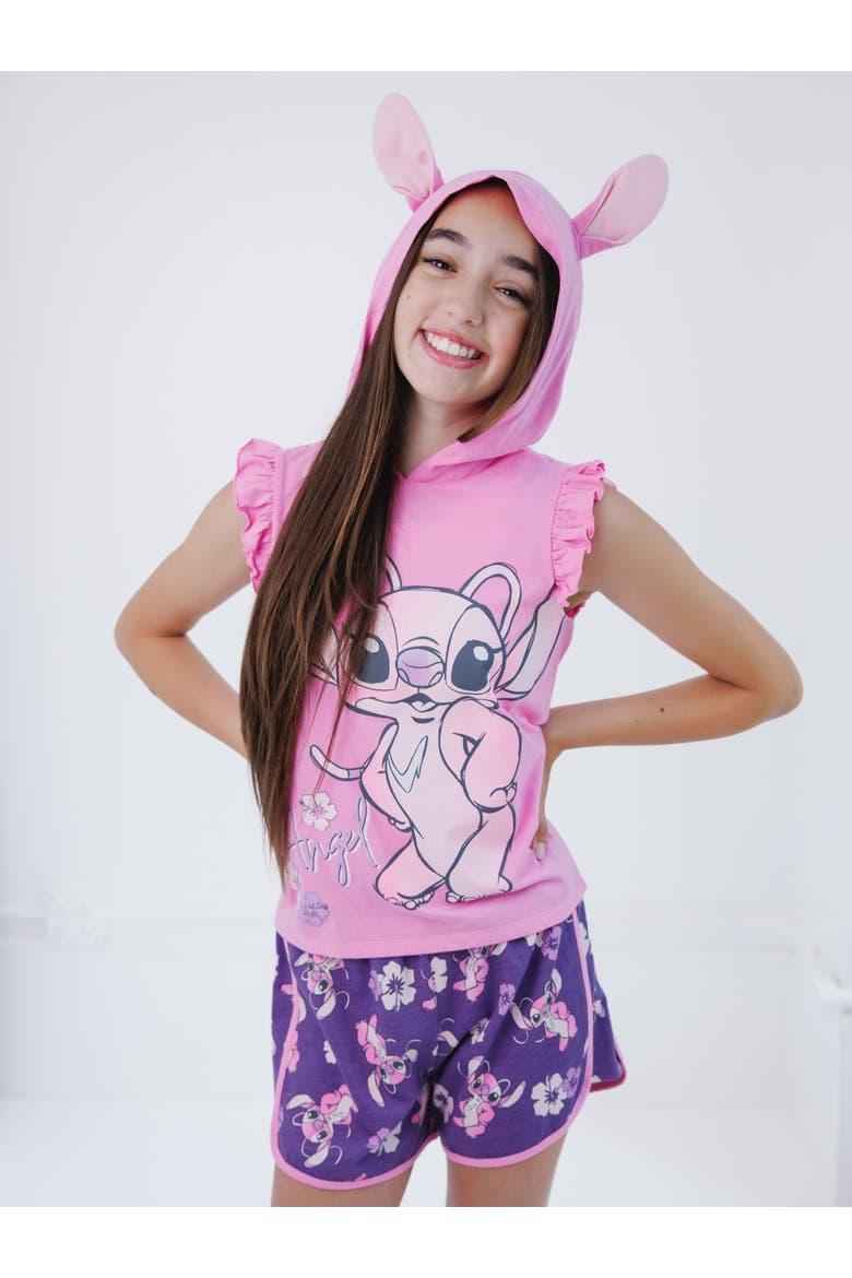 Lilo & Stitch Cosplay 2-Piece Hooded Tank and Shorts Set, Alternate, color, Pink Purple Angel