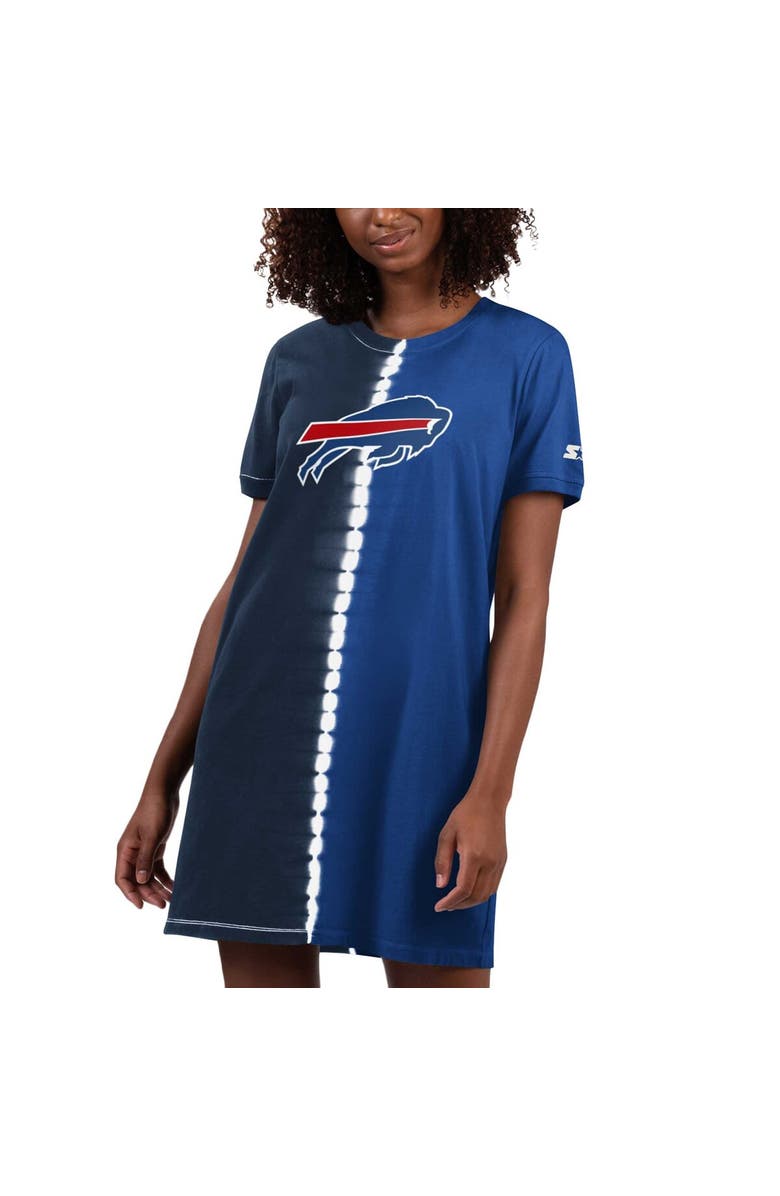 STARTER Women's Starter Navy Buffalo Bills Ace Tie-Dye T-Shirt Dress, Main, color, 