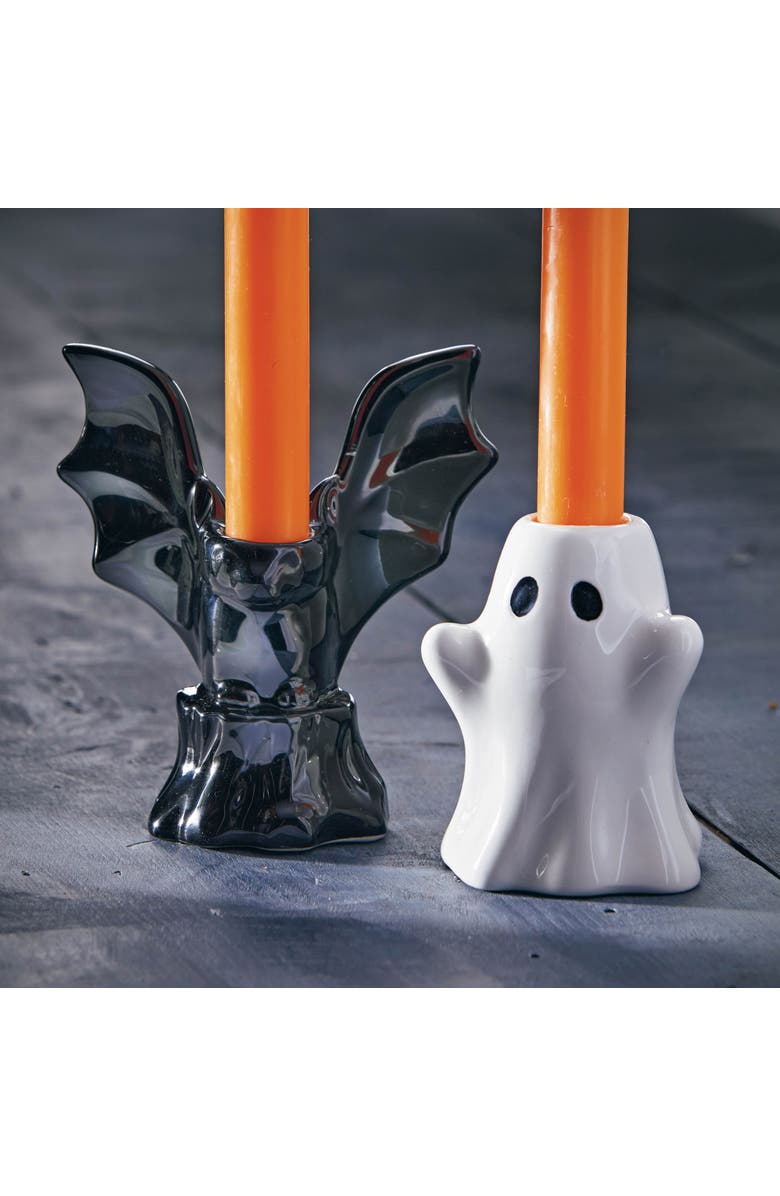 tag Black Ceramic Taper Candle Holder for Halloween Decor, Alternate, color, Black