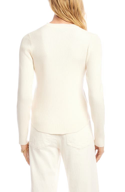 Karen Kane Rib Crewneck Sweater In White