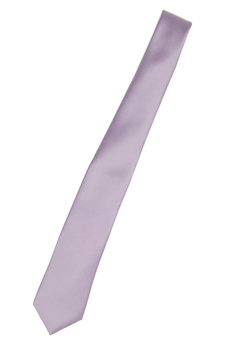 CONSTRUCT Solid Satin Tie, Alternate, color, Lavender