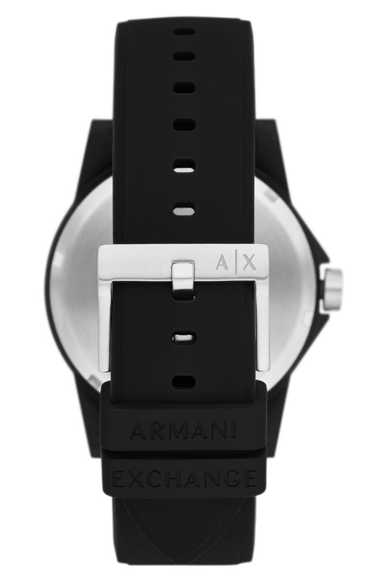 Three-Hand Quartz Strap Watch, 44mm, Alternate, color, BLACK