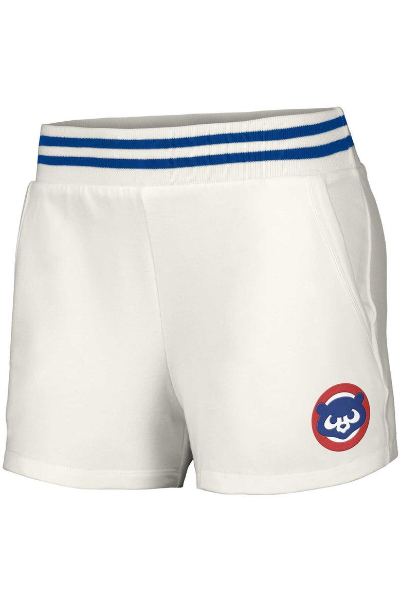 Women's Lusso  White Chicago Cubs Maeg Tri-Blend Pocket Shorts, Alternate, color, White