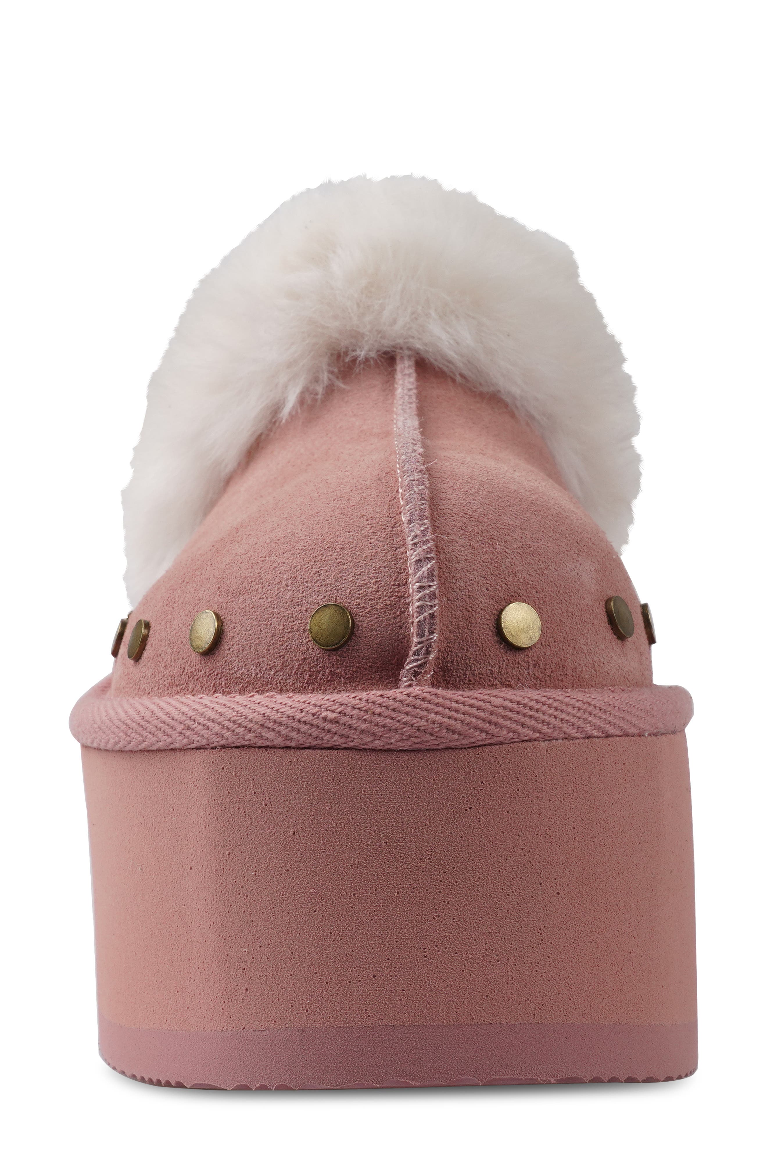 Sutton Faux Fur Platform Clog, Alternate, color, PINK SUEDE