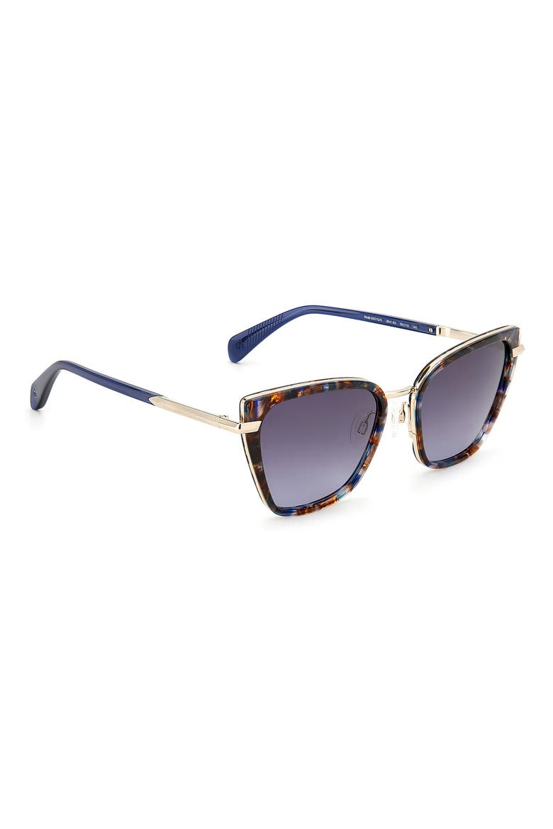 56mm Gradient Cat Eye Sunglasses, Alternate, color, BLUE HAVANA / GREY SHADED