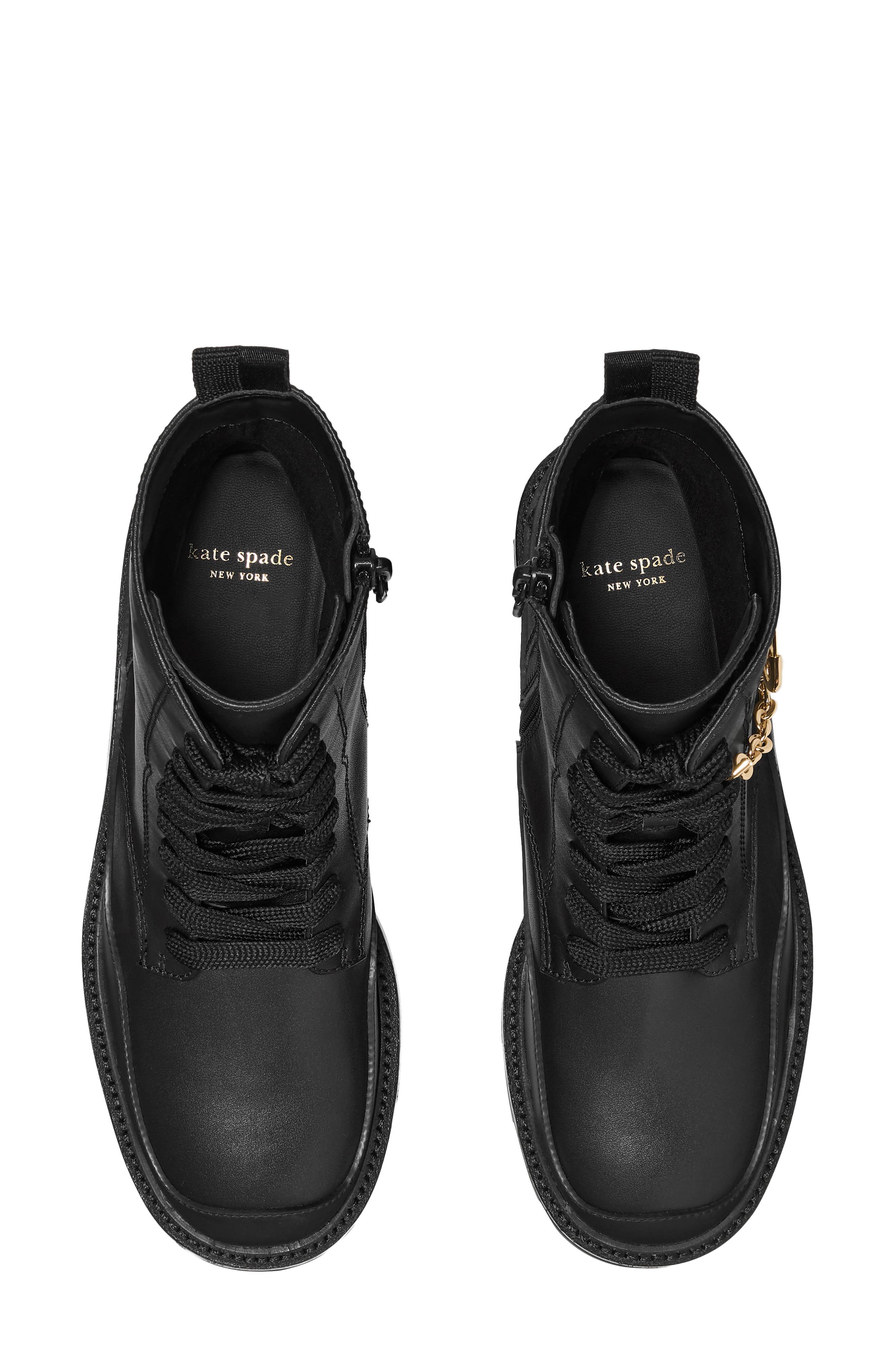 Sam Icon Leather Combat Boot, Alternate, color, BLACK