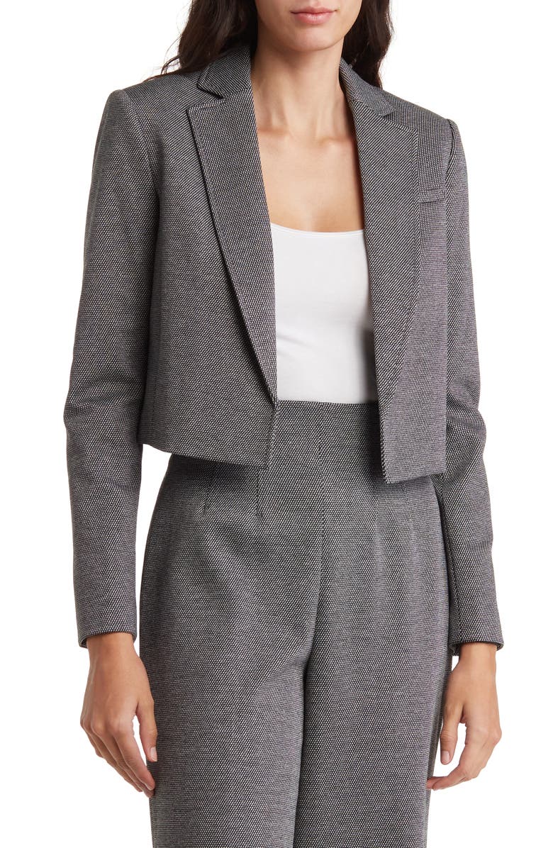 Calvin Klein Open Front Crop Blazer, Main, color, 