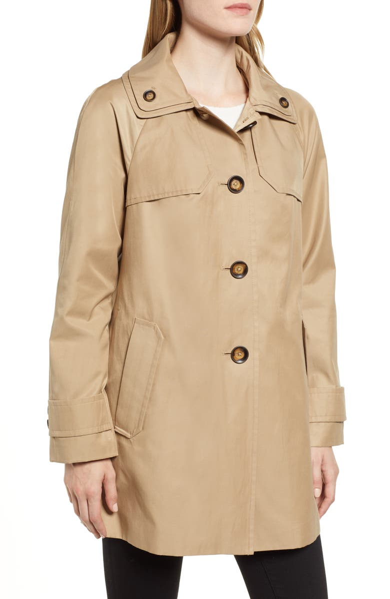 London Fog Removable Hood Raincoat, Alternate, color,