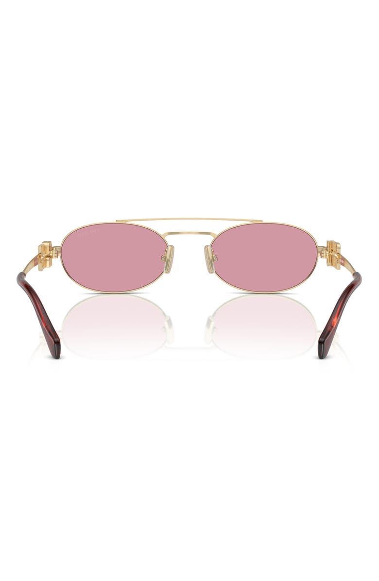 Miu Miu 53mm Oval Sunglasses, Alternate, color, Pale Gold / Pink Silver
